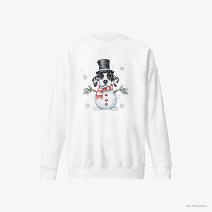 Dalmatian in a Snowman Suit White Sweatshirt