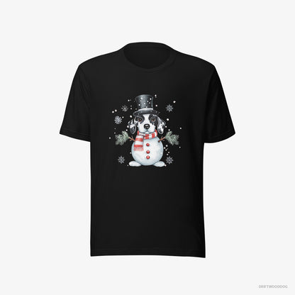 Dalmatian in a Snowman Suit Black T-Shirt