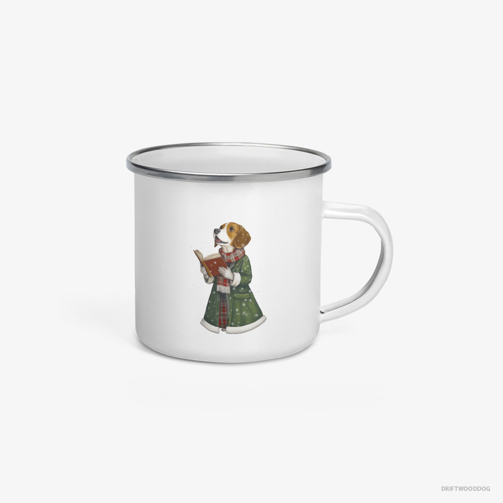 Beagle Singing Holiday Carols Enamel Mug