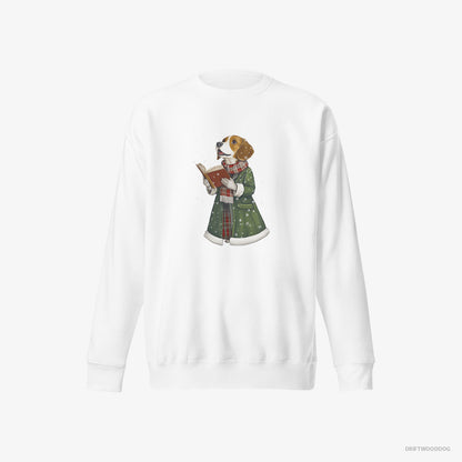 Beagle Singing Holiday Carols White Sweatshirt