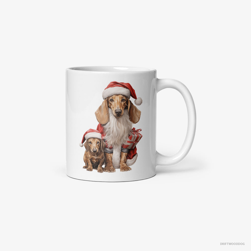 Dachshund with its Puppy Ready for the Christmas Classic Mug