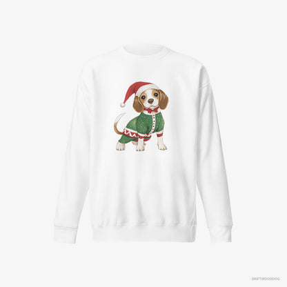 Beagle in a Christmas Elf Costume White Sweatshirt