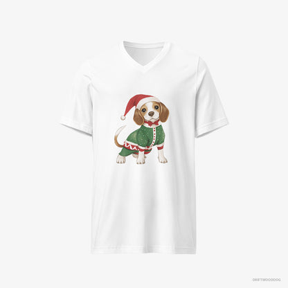 Beagle in a Christmas Elf Costume White T-Shirt