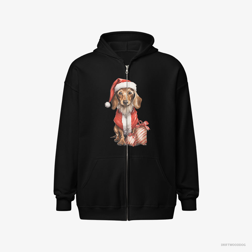 Dachshund in a Santa Costume with Christmas Bags Full-Zip Hoodie