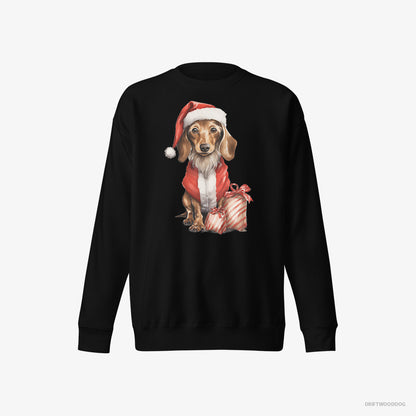 Dachshund in a Santa Costume with Christmas Bags Black Sweatshirt