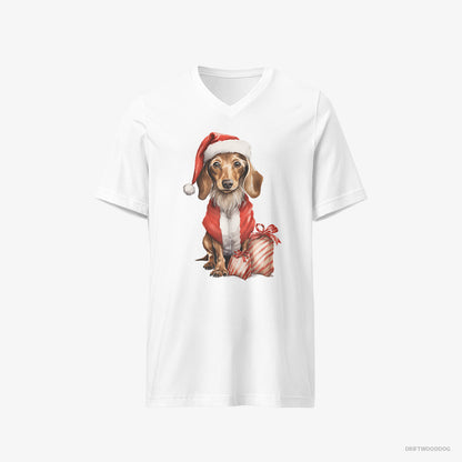 Dachshund in a Santa Costume with Christmas Bags White T-Shirt