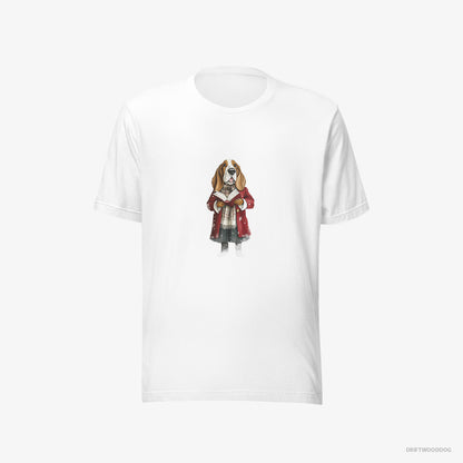 Basset Hound Belting Out Christmas Carols White T-Shirt