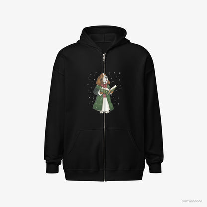 Basset Hound Joyfully Singing Christmas Songs Black Hoodie