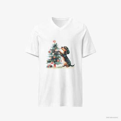 Dachshund Styling the Christmas Tree White T-Shirt