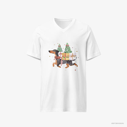 Dobermann in Christmas Spirit Carrying Gifts White T-Shirt