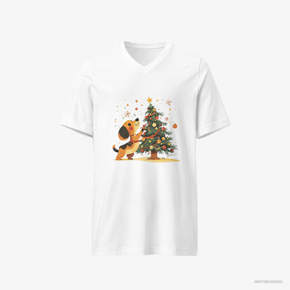 Dachshund Setting Up the Christmas Tree White T-Shirt