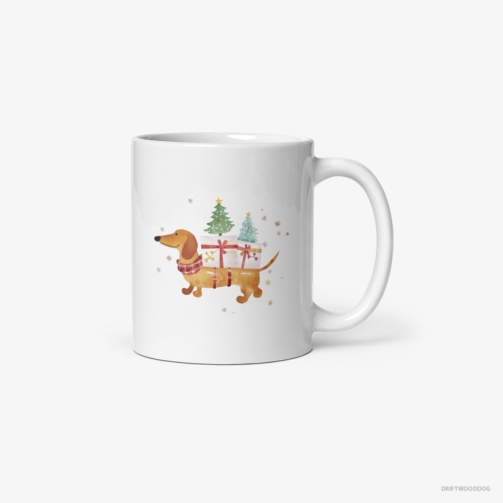 Dachshund Bringing Holiday Cheer with Gifts Classic Mug