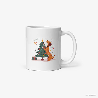 Dachshund Decorating the Christmas Tree White Mug