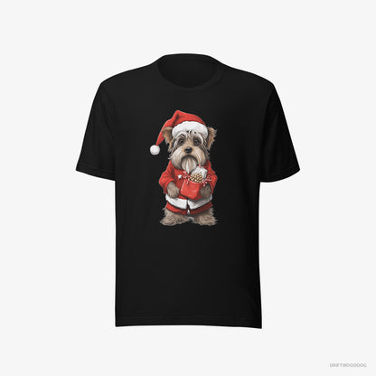 Yorkshire Terrier Carrying a Bag of Christmas Cookies Black T-Shirt