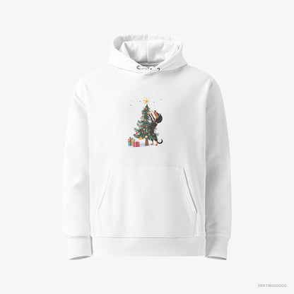 Dachshund Styling the Christmas Tree White Hoodie