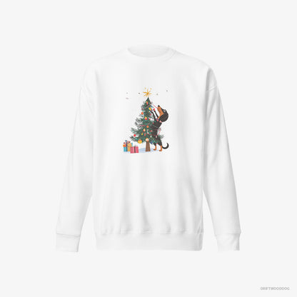 Dachshund Styling the Christmas Tree White Sweatshirt