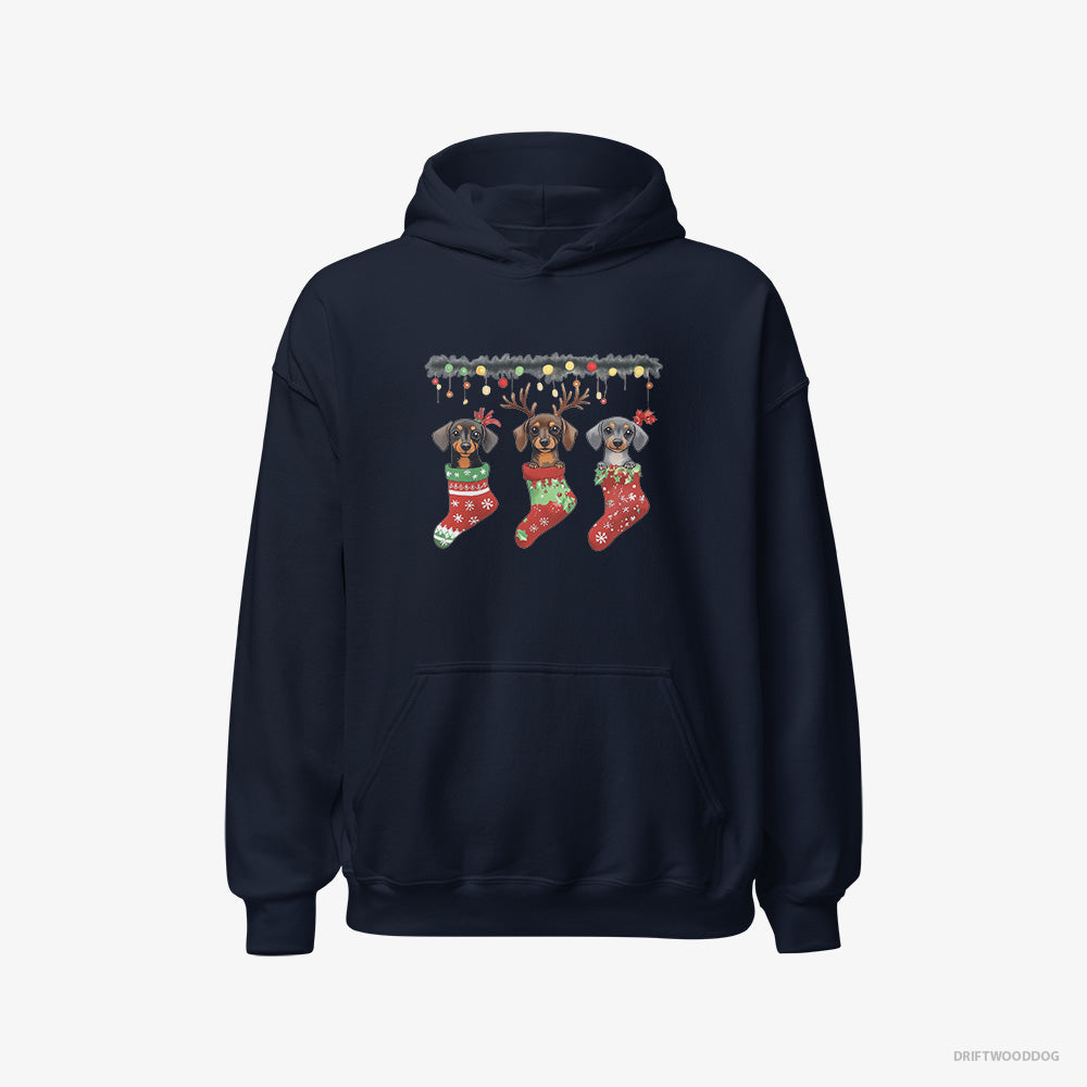 Dachshund Peeking Out of Christmas Stockings Classic Hoodie