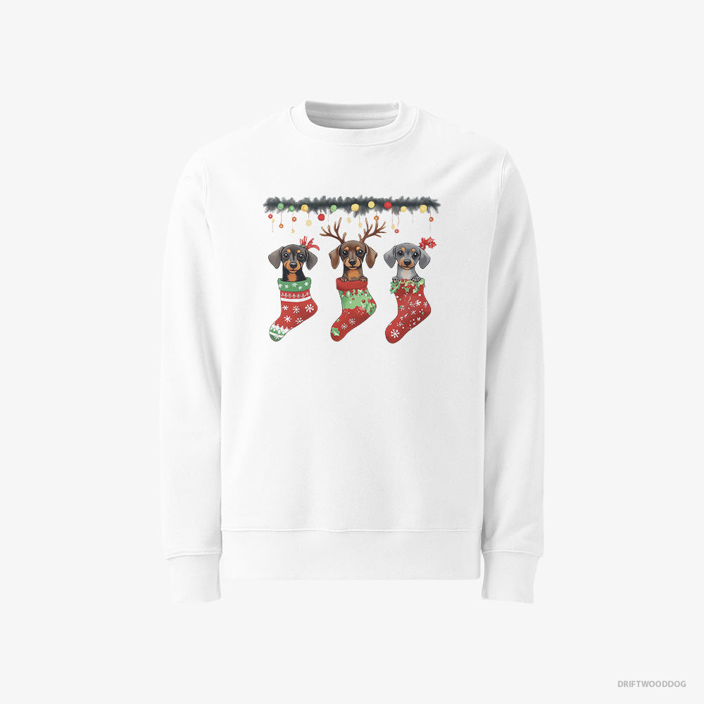 Dachshund Peeking Out of Christmas Stockings Classic Sweatshirt