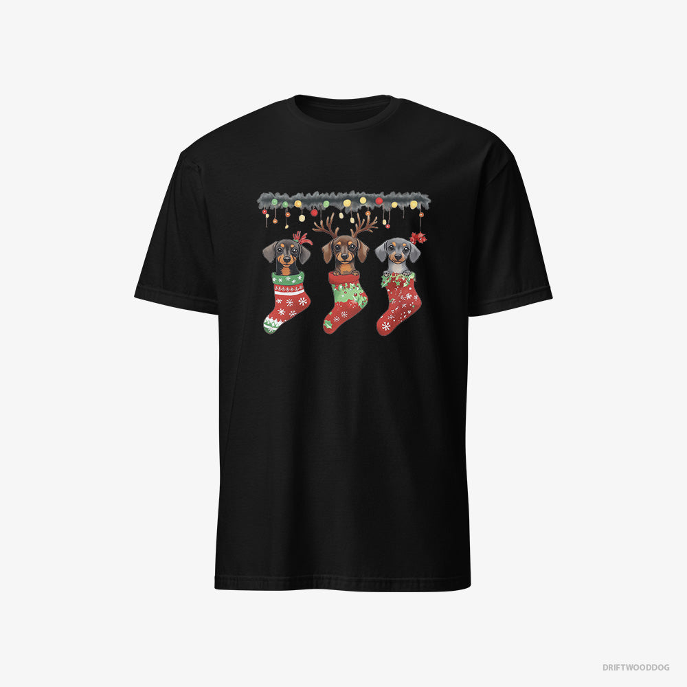 Dachshund Peeking Out of Christmas Stockings Classic T-Shirt