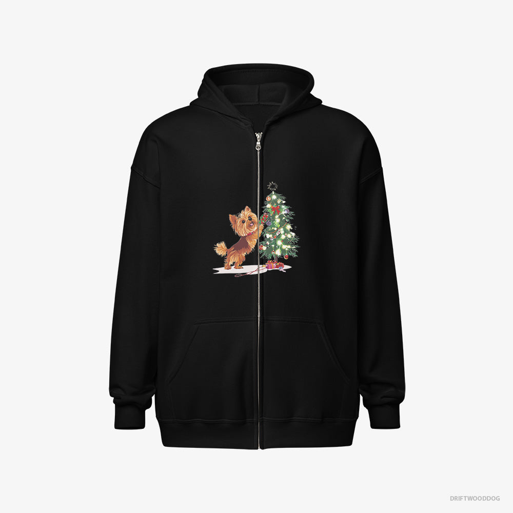 Yorkshire Terrier Setting Up the Christmas Tree Full-Zip Hoodie