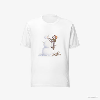 Border Collie Forming a Snowman White T-Shirt