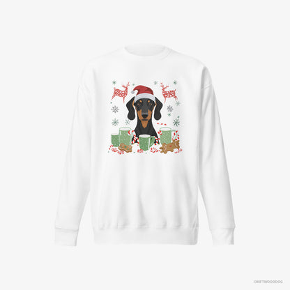 Dobermann in a Winter Holiday Theme White Sweatshirt