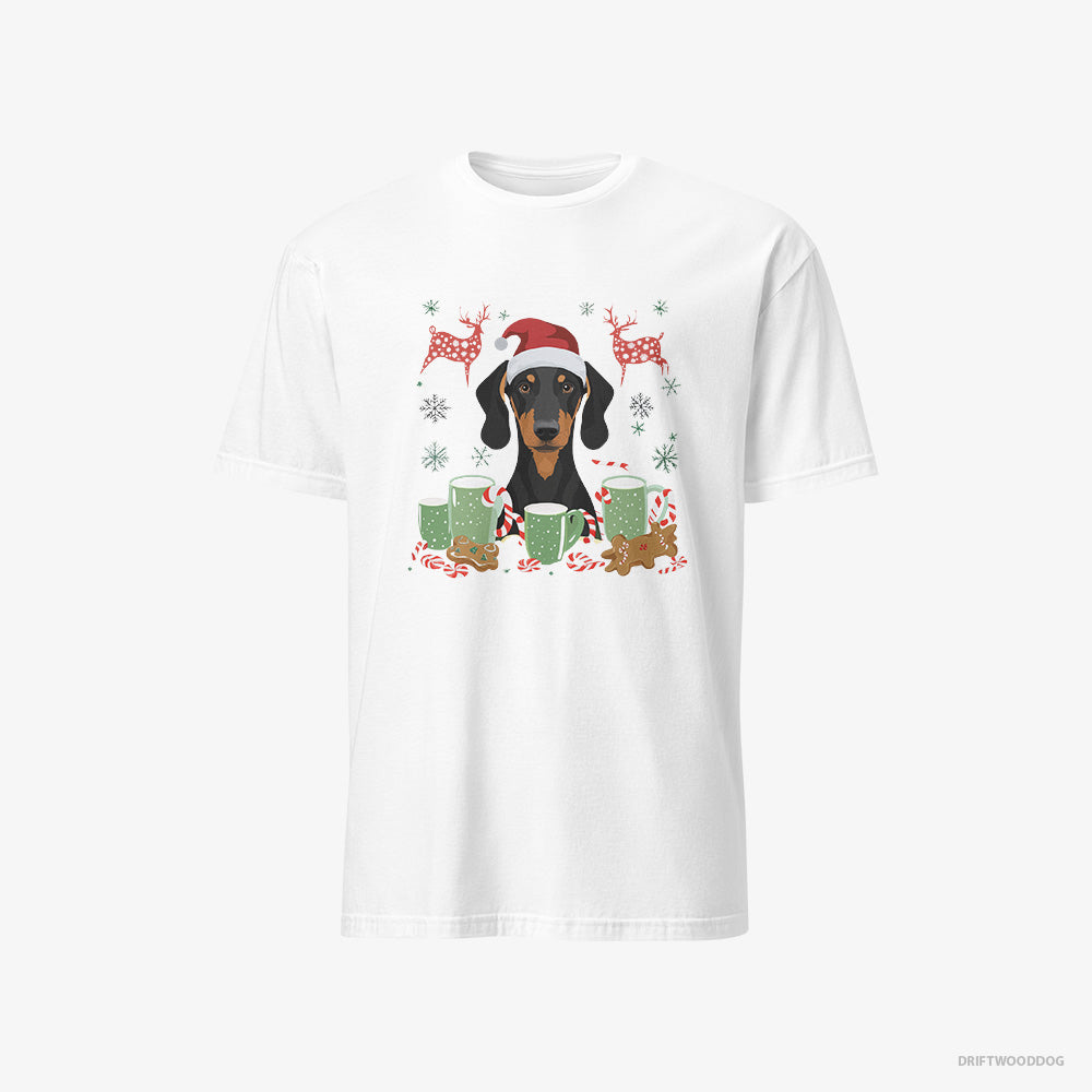 Dobermann in a Winter Holiday Theme – Men's T-Shirt White – Classic