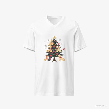 Golden Retriever Puppies Exploring Christmas Tree White T-Shirt