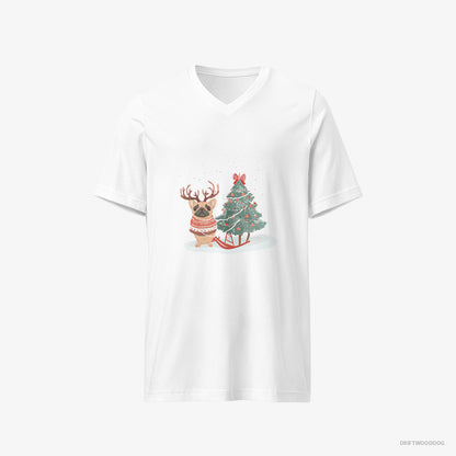 French Bulldog with a Christmas Tree White T-Shirt