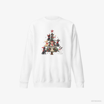 French Bulldog Puppies Climbing the Christmas Tree White Sweatshirt