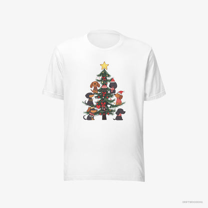 Dachshund Puppies Stuck on Christmas Tree White T-Shirt