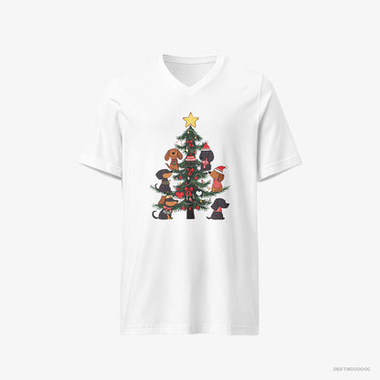 Dachshund Puppies Stuck on Christmas Tree White T-Shirt