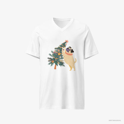 Pug Hanging Decorations on the Christmas Tree White T-Shirt