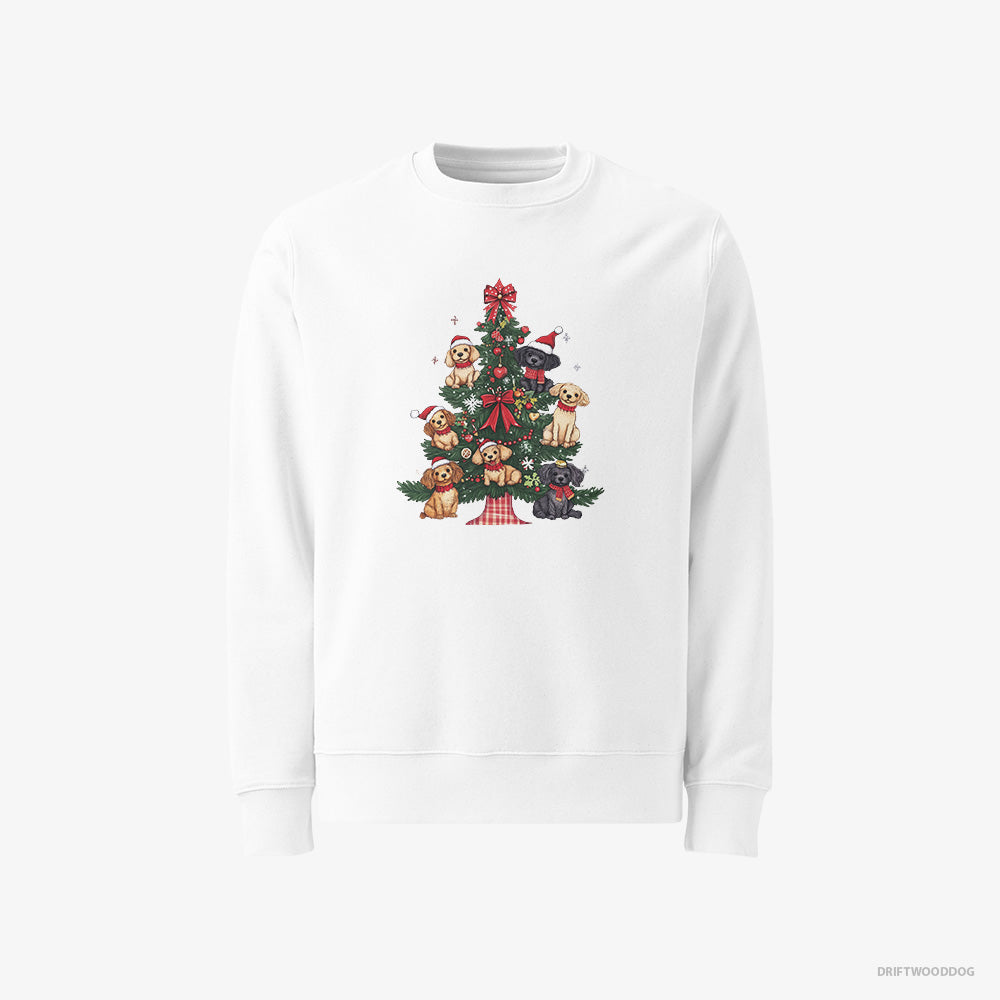 Poodle Puppies Climbing Christmas Tree Branches Classic Sweatshirt