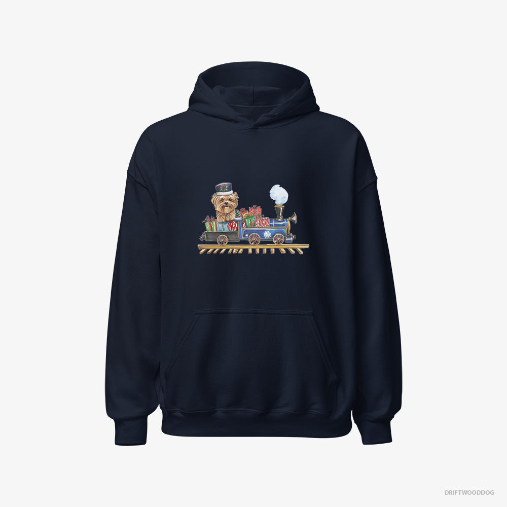 Yorkshire Terrier Driving a Christmas Train Full of Gifts Classic Hoodie