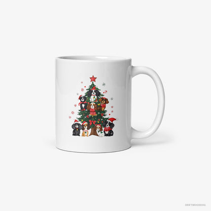 Cavalier King Charles Spaniel Puppies on Tree White Mug