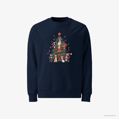 Cavalier King Charles Spaniel Puppies on Tree Navy Sweatshirt