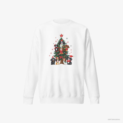 Cavalier King Charles Spaniel Puppies on Tree White Sweatshirt