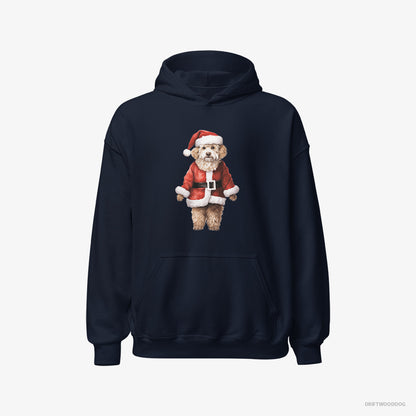 Poodle Dressed as Santa Navy Hoodie