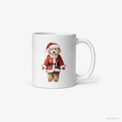 Poodle Dressed as Santa White Mug