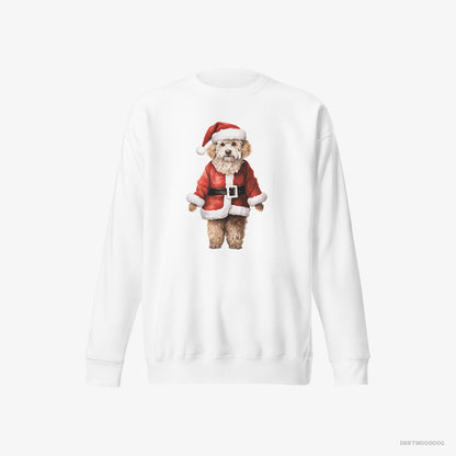 Poodle Dressed as Santa White Sweatshirt