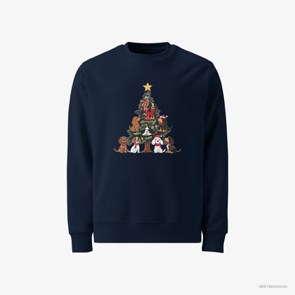 Beagle Puppies All Over the Christmas Tree Navy Sweatshirt