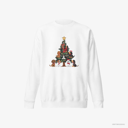 Beagle Puppies All Over the Christmas Tree White Sweatshirt