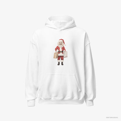 Poodle Wearing Santa's Outfit White Hoodie