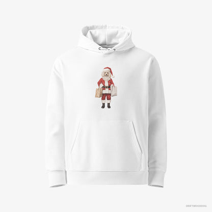 Poodle Wearing Santa's Outfit White Hoodie