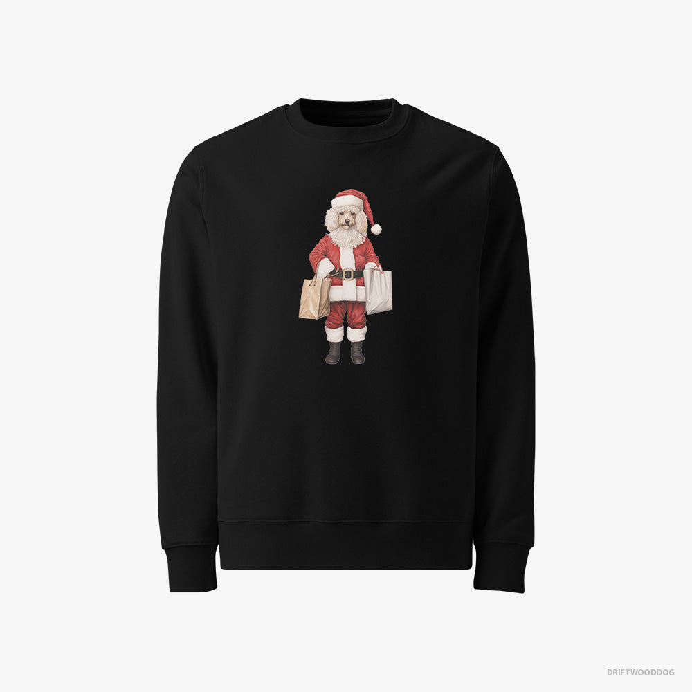 Poodle Sweatshirt – Men Black Sweatshirt Classic – Wearing Santa's Outfit (on White Background)