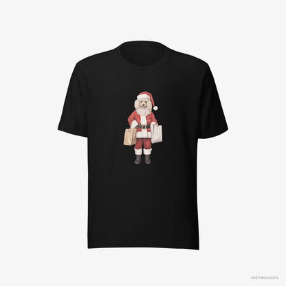 Poodle Wearing Santa's Outfit Black T-Shirt