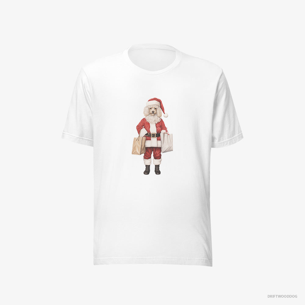 Poodle Wearing Santa's Outfit – Men's T-Shirt White Eco – Eco-Friendly