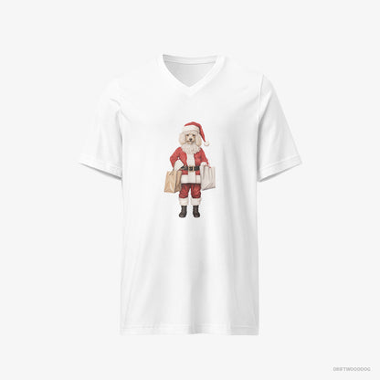 Poodle Wearing Santa's Outfit White T-Shirt