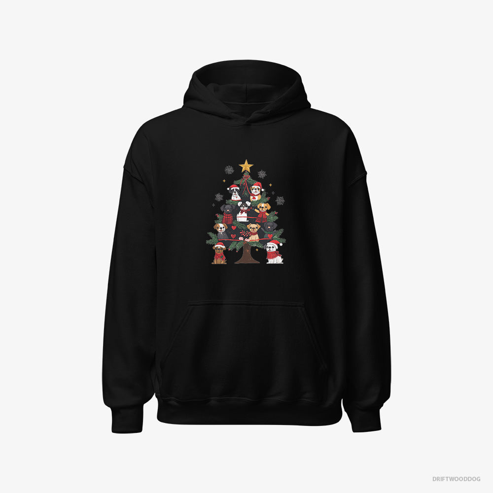 French Bulldog Puppies on Every Christmas Tree Branch – Women's Hoodie Black – Classic